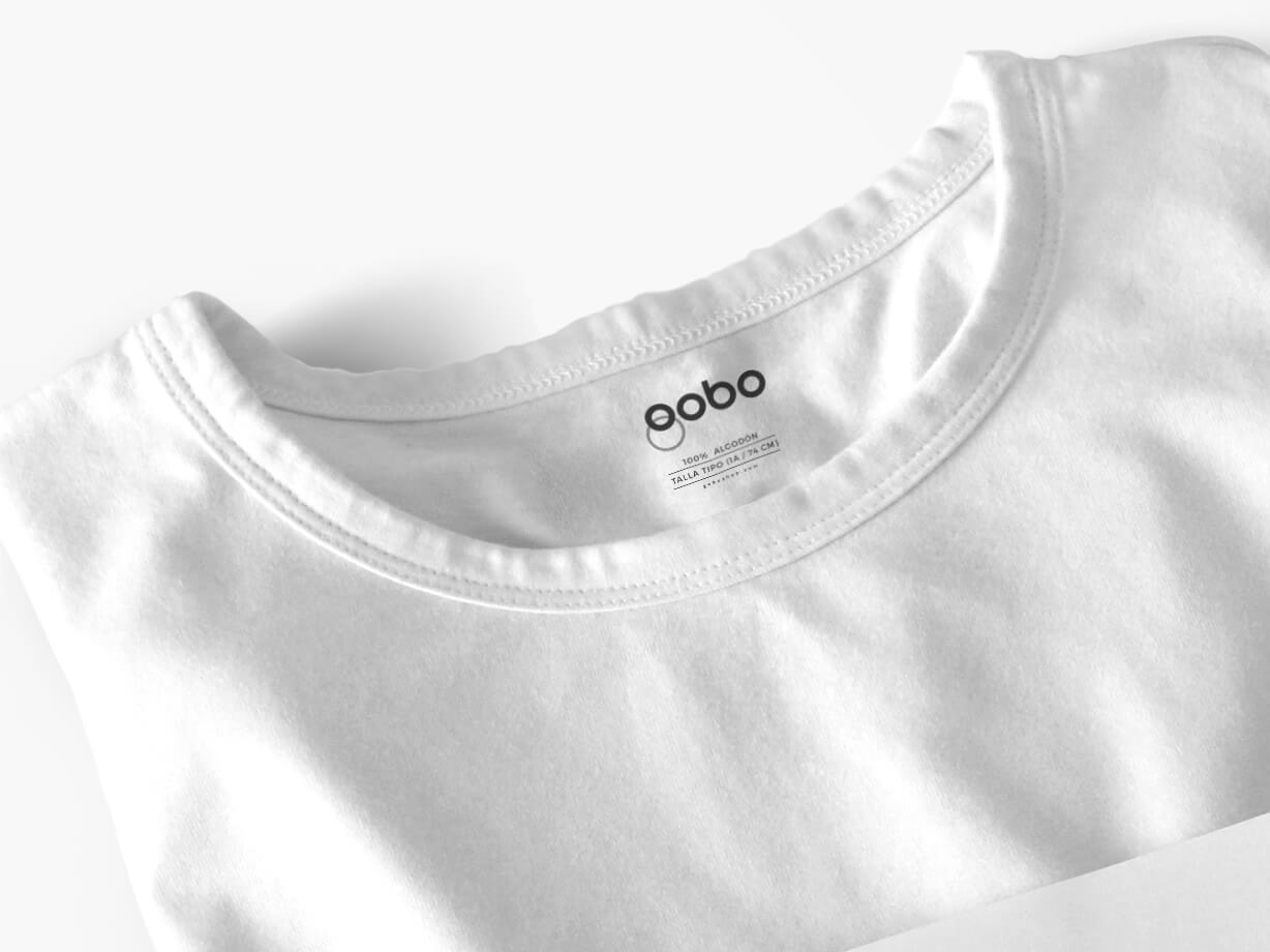 Diseño y desarrollo de identidad visual corporativa para Gobo. Etiqueta interior prenda.