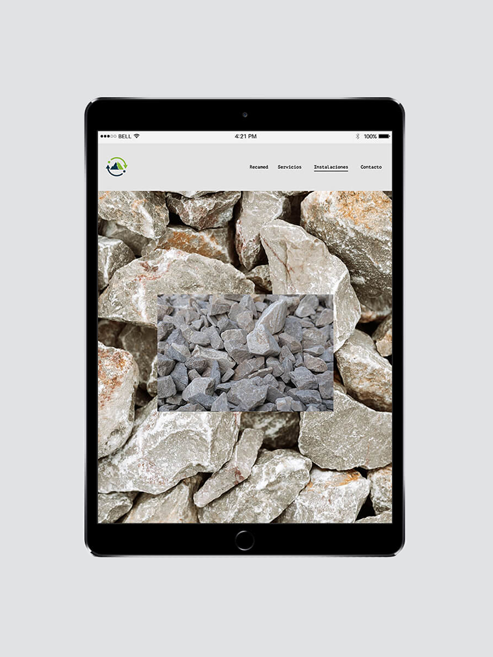 Diseño y desarrollo de website corporativo para Recamed. Vista website iPad.
