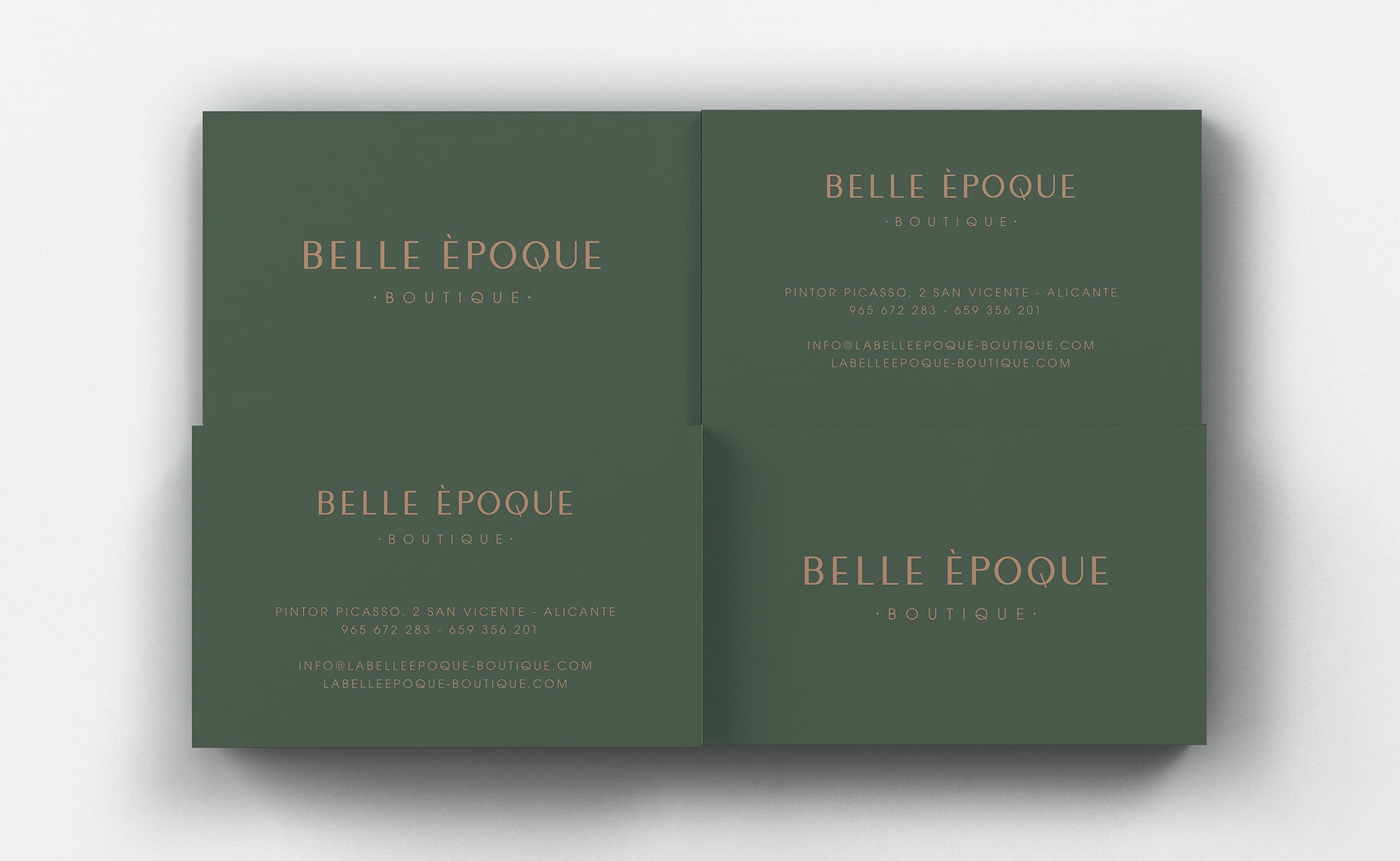 Diseño y desarrollo de identidad visual corporativa para Belle Èpoque. Tarjeta de visita.