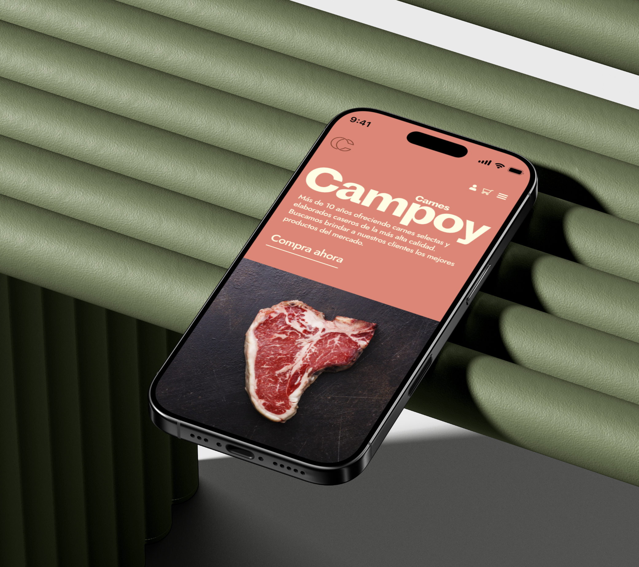 Diseño y desarrollo de website e-commerce para Carnes Campoy. Vista detalle mobile.
