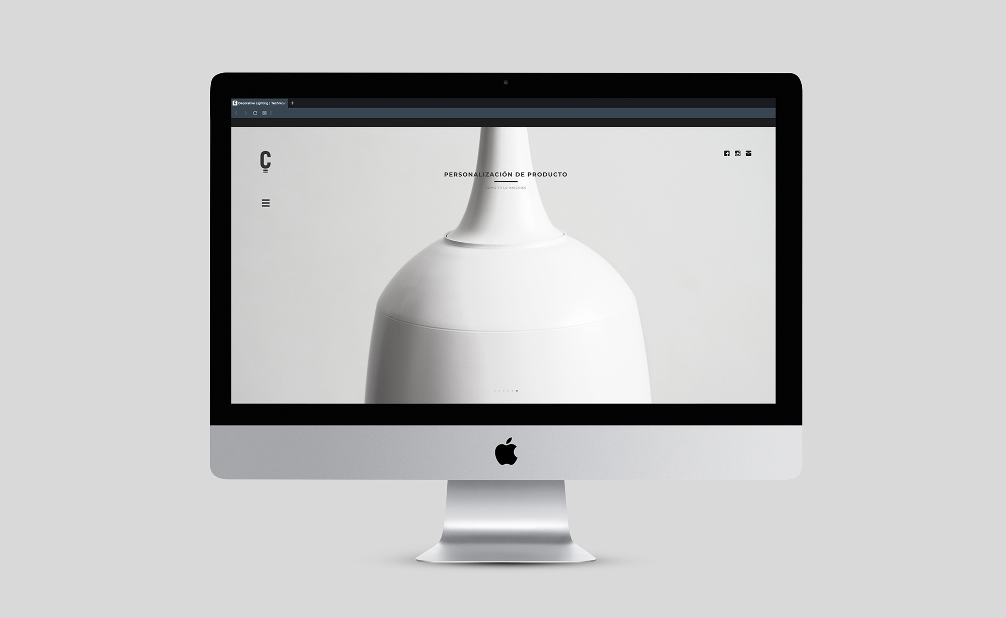 Diseño y desarrollo de website corporativo para Class Lighting. Vista detalle landing page sobremesa.