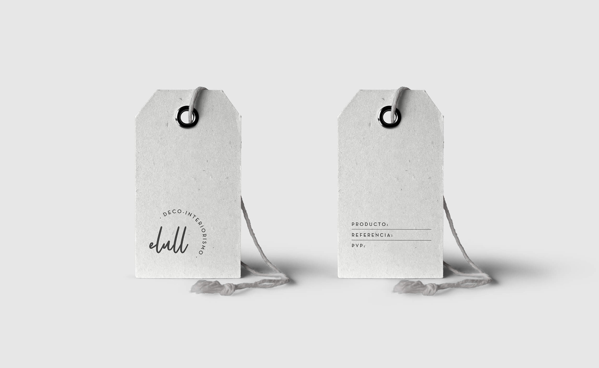 Diseño y desarrollo de identidad visual corporativa para Elull Deco-interiorismo. Etiqueta de producto.