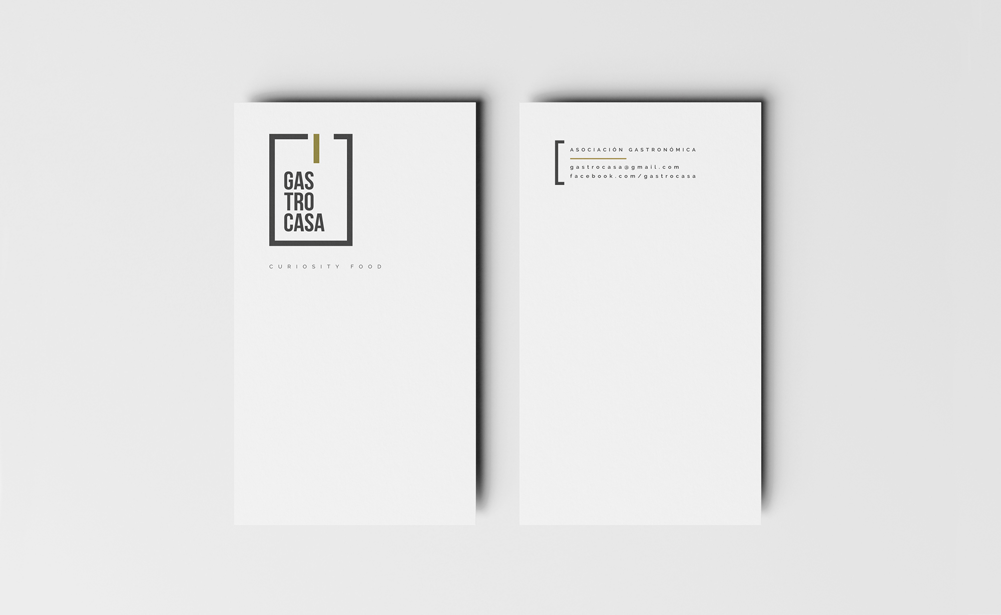 Diseño y desarrollo de identidad visual corporativa para Gastrocasa. Tarjetas de visita.