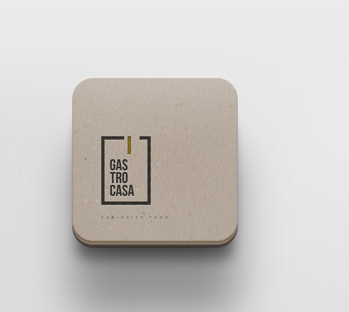 Diseño y desarrollo de identidad visual corporativa para Gastrocasa. Vista detalle posavasos.