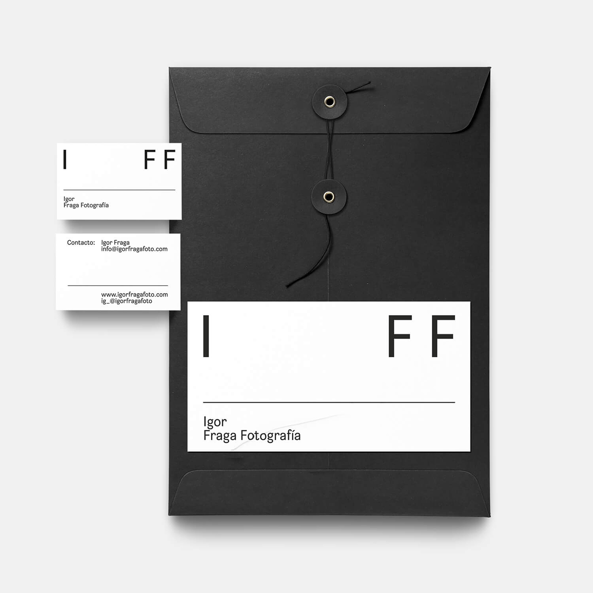 Diseño y desarrollo de identidad visual corporativa para Igor Fraga Fotografía. Stationery.