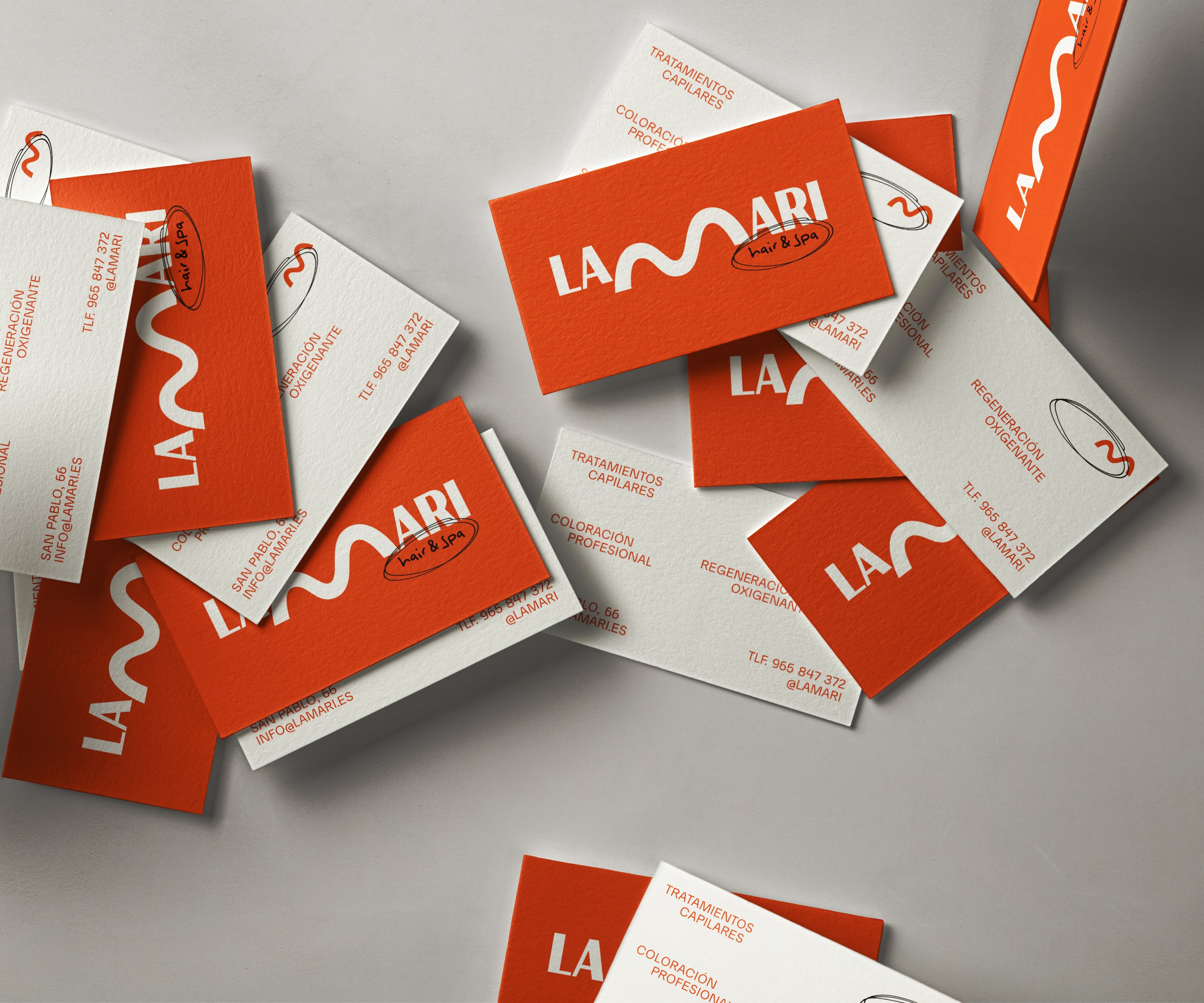 Diseño y desarrollo de identidad visual corporativa para LaMari. Tarjetas de visita.