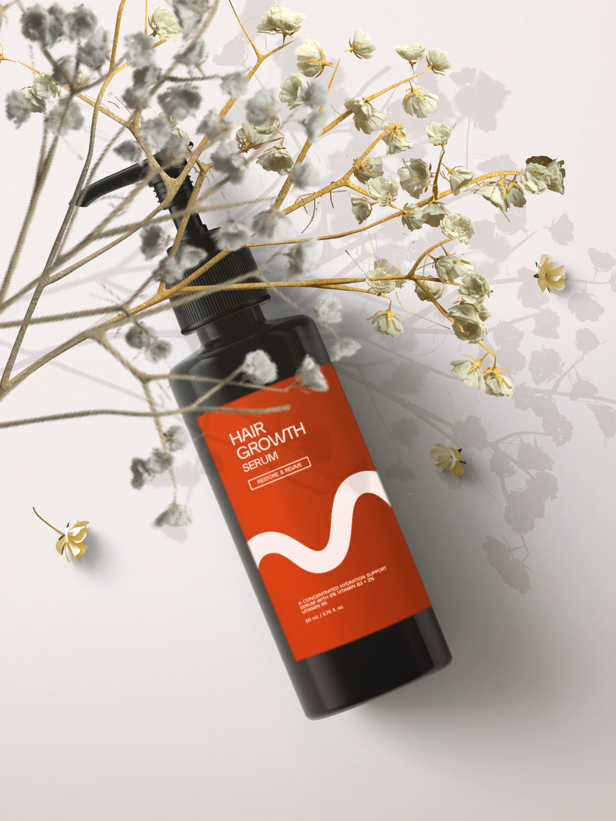 Diseño y desarrollo de identidad visual corporativa para LaMari. Botella serum.