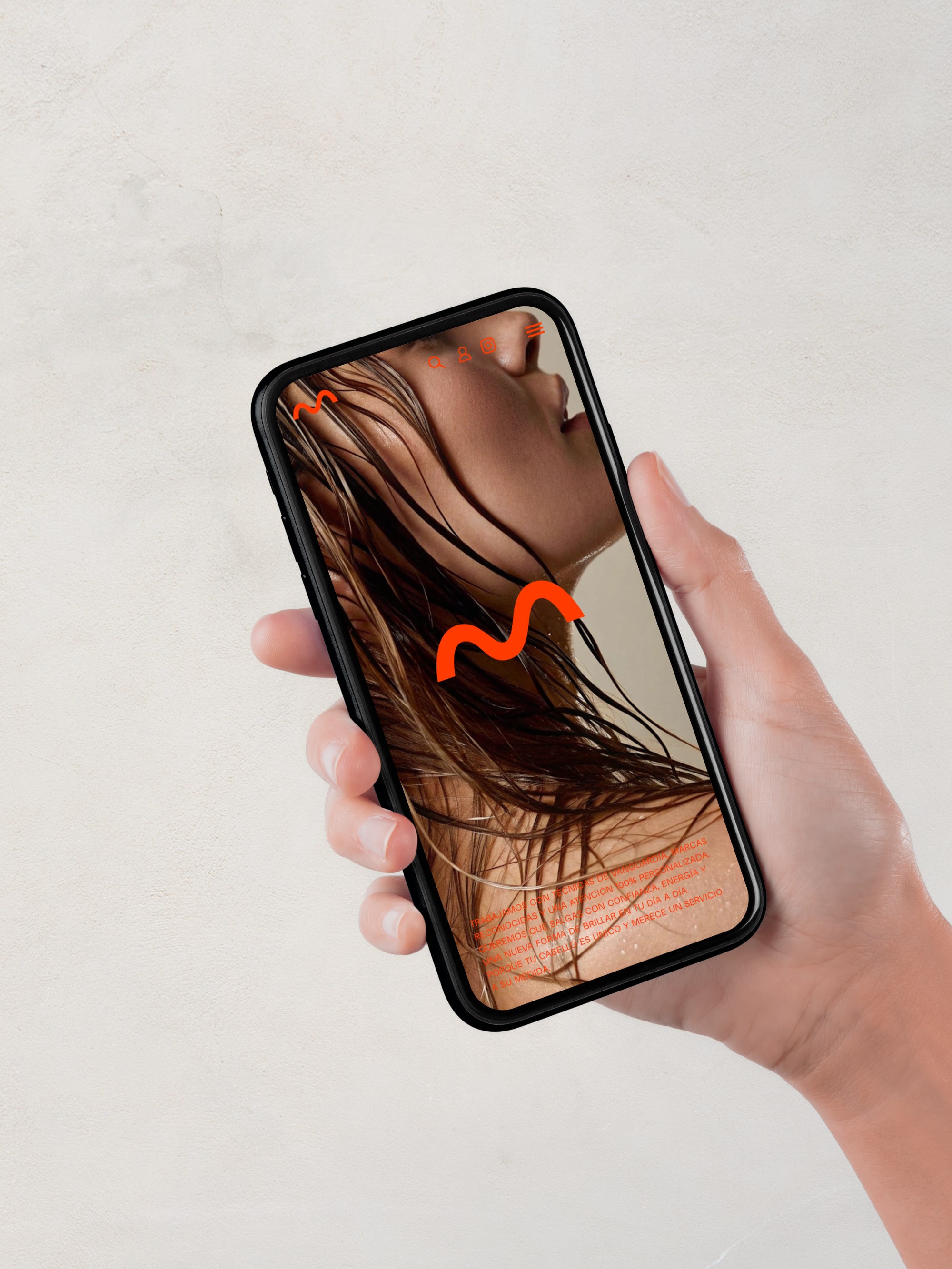 Diseño y desarrollo de identidad visual corporativa para LaMari. Layout website en iPhone.