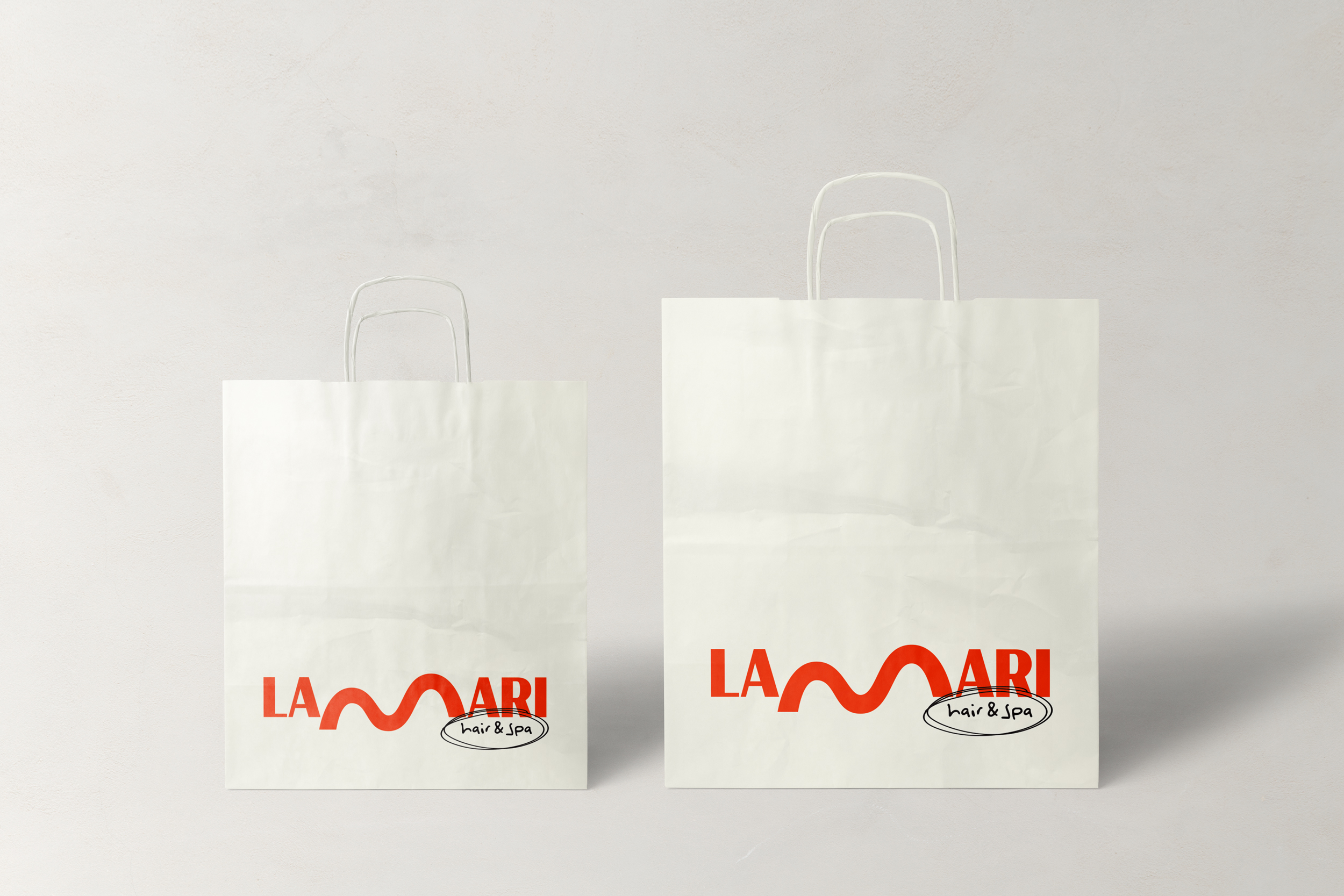 Diseño y desarrollo de identidad visual corporativa para LaMari. Detalle shopping bag.