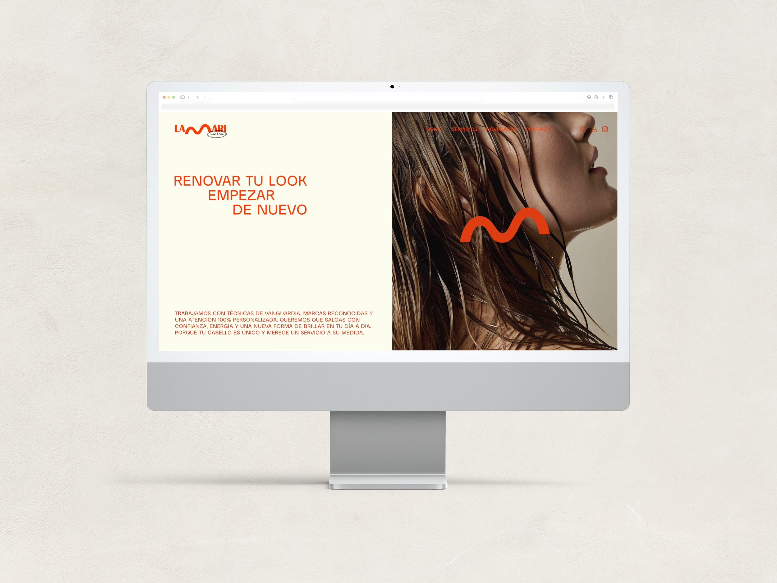 Diseño y desarrollo de identidad visual corporativa para LaMari. Layout website corporativo.