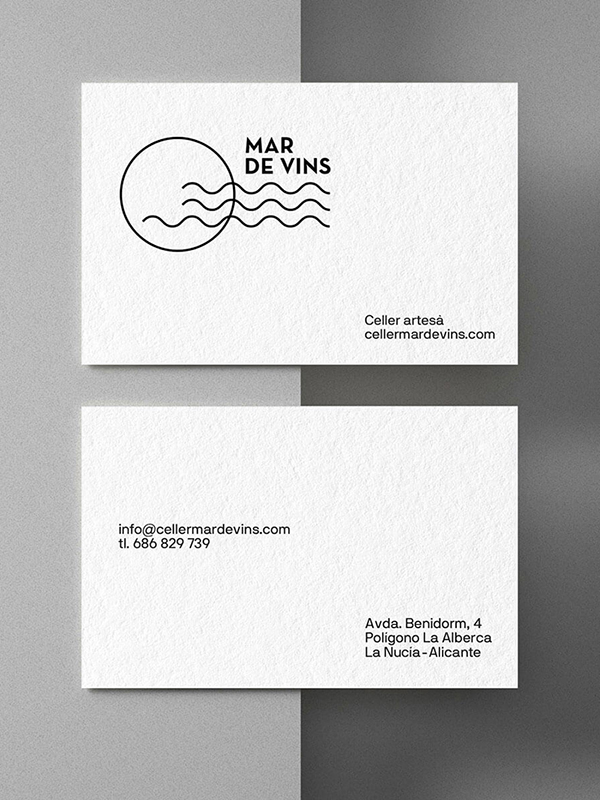 Diseño y desarrollo de identidad visual corporativa para Celler Mar de Vins. Business cards.