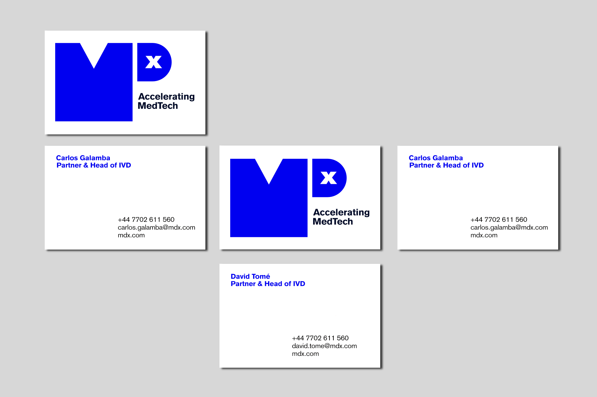 Diseño y desarrollo de identidad visual corporativa para MDx. Business-card.