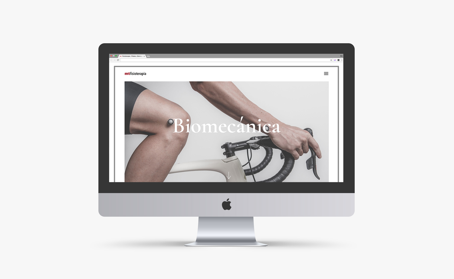 Diseño y desarrollo de website corporativo para MT Fisioterapia. Vista layout biomecánica sobremesa.