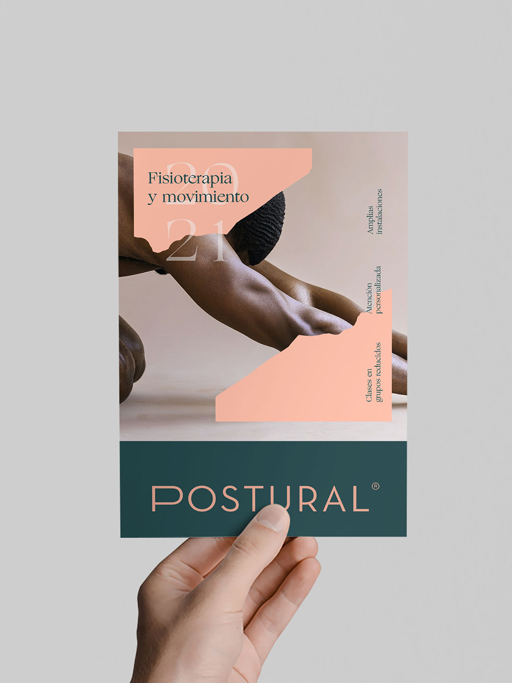 Diseño y desarrollo de identidad visual corporativa para Postural. Diseño de flyer general.