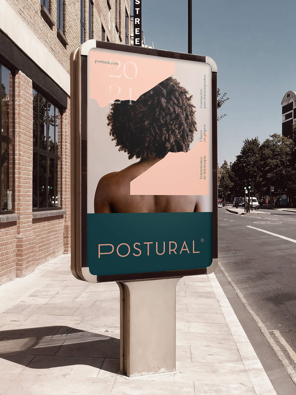 Diseño y desarrollo de identidad visual corporativa para Postural. Mupi.