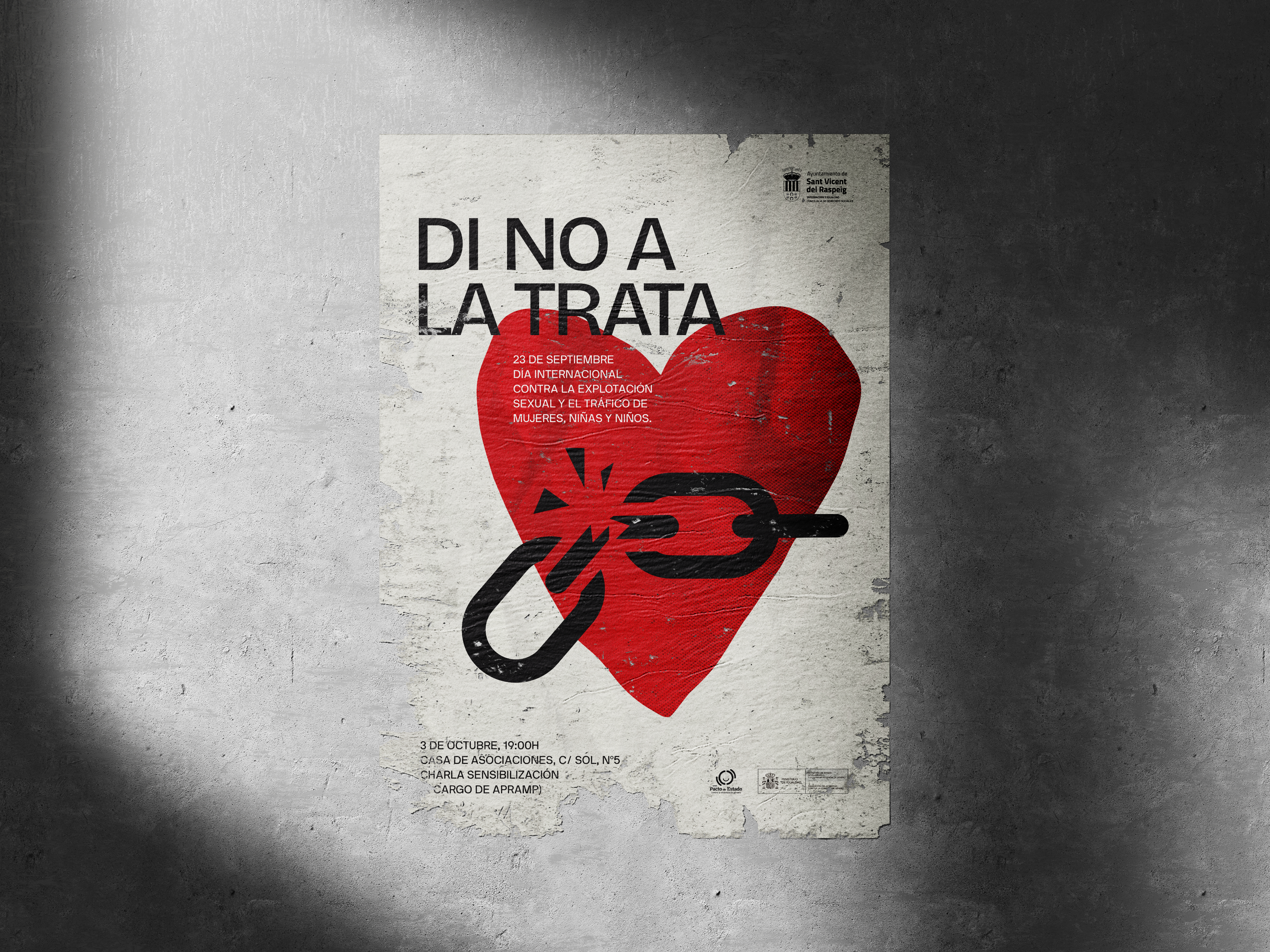 Diseño de cartelería para la campaña del Día contra la explotacion sexual y el tráfico de mujeres, niñas y niños.