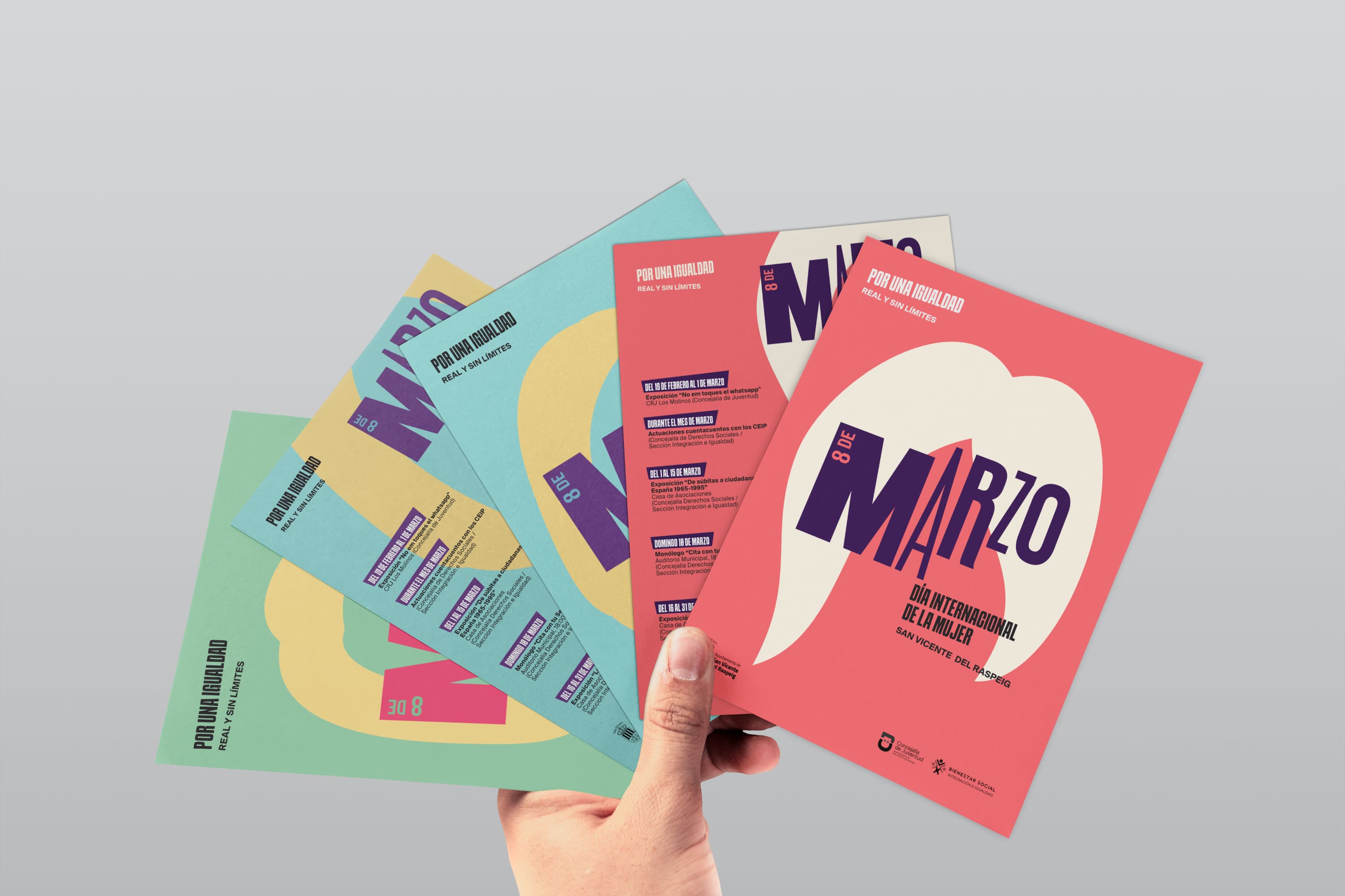 Diseño de flyers para la campaña del Día Internacional de la mujer.