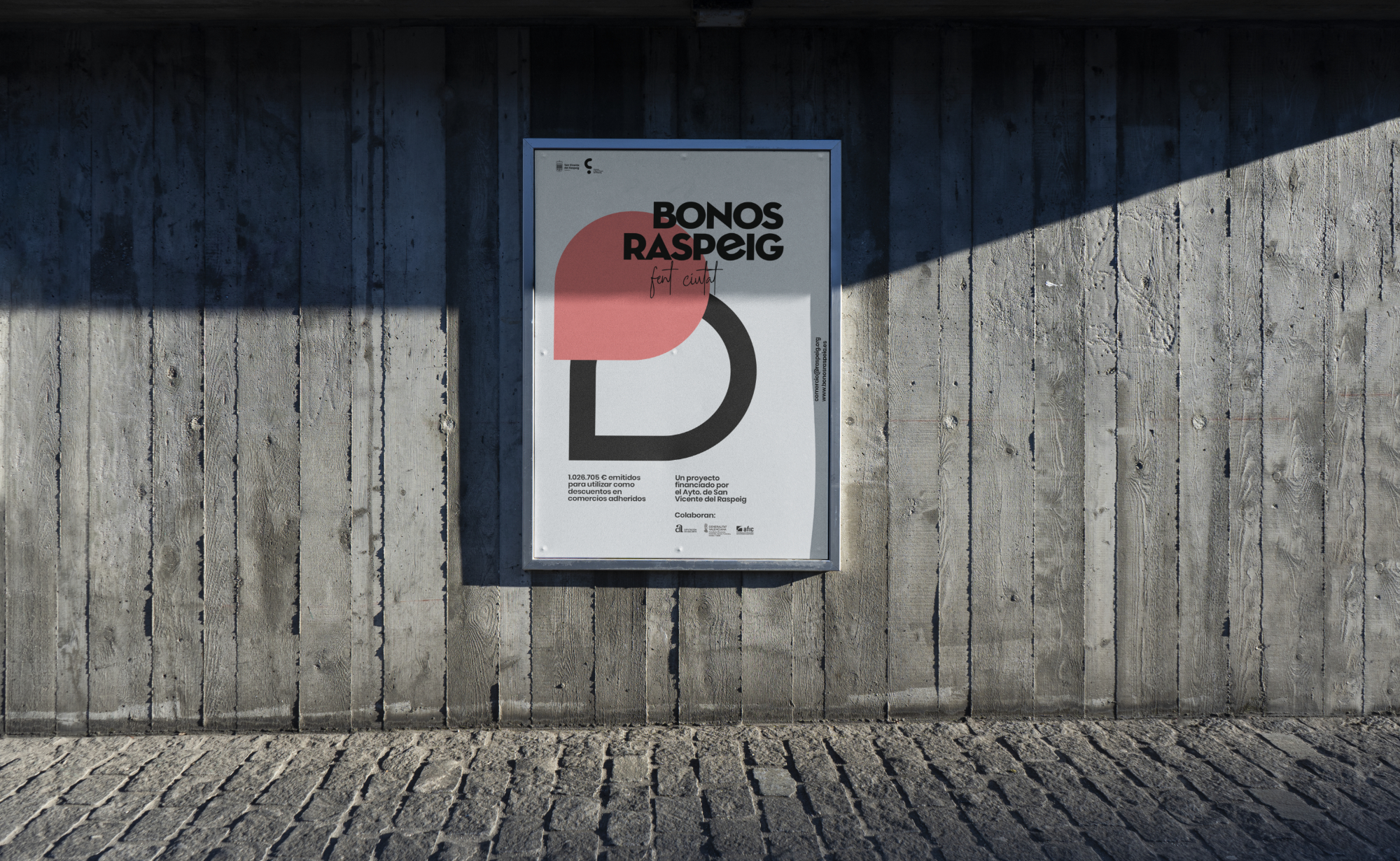Diseño de cartelería para la campaña Bonos Raspeig 2021.